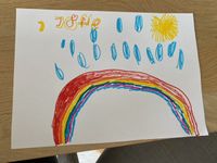 een prachtige regenboog van Sofie, ik word daar altijd zo vrolijk van!